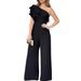Cross-border European American Fashion Women's Jumpsuit With One-shoulder Ruffle Design And High Waist_ecoleips.com