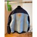 Women's Clothing Baseball Jacket Tops Niche Design Loose Stand Up Collar Exposed Line Denim Patchwork Jacket_ecoleips.com
