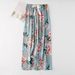 2022 Home Pants Women Spring Summer Thin Sleep Pants Floral Printed Pajama Pants Wide Leg Loose Plus Size Calf-length Bottoms_ecoleips.com
