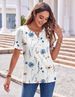 Zeagoo Womens Summer Tops Casual Short Sleeve V Neck Shirts Business Dressy Work Blouses_ecoleips.com