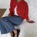 European And American Cross-Border Hot Sale Versatile Soft Knitted Cardigan For Women Retro Shell Button Gray Wool_ecoleips.com