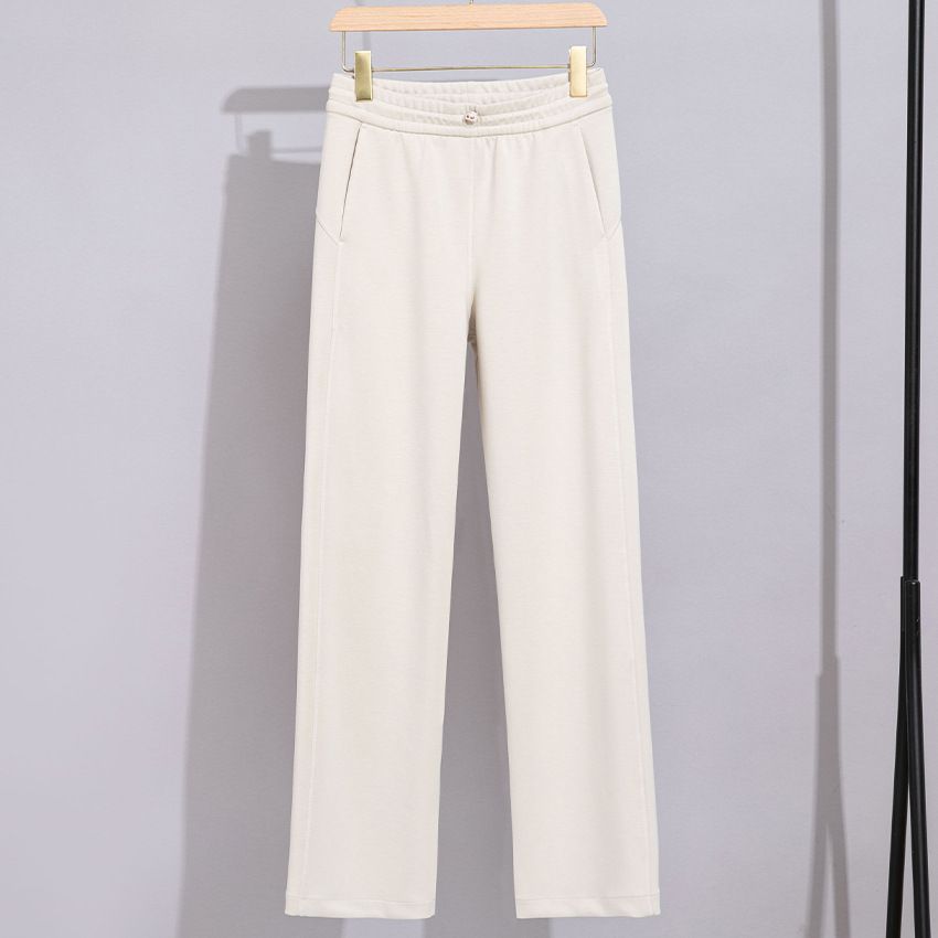Washed Wide-Leg With Drawstring Elastic Waist 2025 And Autumn Pants 2026 New Spring Women's Clothing_ecoleips.com