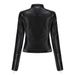 New Style Leather Jacket For Women Short Small Jacket Spring And Autumn Stand Collar Women's Leather Jacket Cross Border Women's Thin Leather Jacket_ecoleips.com