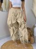 K European And American Elegant Office Wear Workwear Patchwork Lace Lantern Pants Tapered Trousers_ecoleips.com