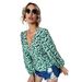 Voya Women's European And American Shirt With Straps, V-neck Lantern Sleeves, Long Sleeved Top, 2026 New Spring Outfit_ecoleips.com