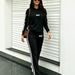 Women's Casual Street Style Hooded Sweatshirt And Trousers Fashion Set Letter Print Comfortable 2043_ecoleips.com