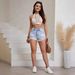Women's Clothing INS Fashion Ripped Denim Shorts_ecoleips.com
