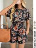 New Women's Floral Print Clothing Set French Style Design Printed Shorts For Casual Wear_ecoleips.com