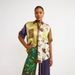 Women's Fashion Printed Tether Suit Color Match Short Sleeve European American Style Holiday Leisure Clothing Set_ecoleips.com