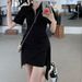 Women's Irregular Design Polo Neck Bodycon Mini Skirt Hot Girl Style Summer New Arrival 2025_ecoleips.com