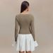 WG150 AliExpre Foreign Trade Women' Autumn New Fahion Color-blocking Round-neck Flared Long-leeve Ruffle Hort_ecoleips.com