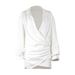 2024 European And American Long-Sleeve White Shirt, Sexy Deep V Neck, Cross-Border Women's Fashion New Product, INS_ecoleips.com