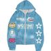 Unisex Full Print Zip Up Hoodie With Stars & Letters | Loose Fit Casual Pullover For Streetwear Fashion_ecoleips.com