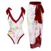 Women's Clothing New Version Printed Two Piece Swimsuit Conservative Cover Hip Skirt_ecoleips.com