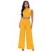 Women's Clothing Summer Women's Navel Baring Vest Straight Leg Flared Pants Casual Sports Two Piece Set_ecoleips.com