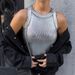 Women's Clothing Futuristic Silver Inner Wear Knitted Vest Women's Slim Fashion Pullover Top_ecoleips.com