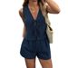 Voya Spring And Summer New Women's Elegant Sleeveless Lace Up Simple And Versatile Casual Fashion Women's Suit_ecoleips.com