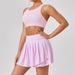 Women's Clothing Summer New Yoga Suits For Women Outdoor Sports Running Suits Women Slim Stretch Yoga Fitness Pleated Skirt_ecoleips.com