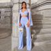 2025 New Blingbling Highlight One Button Suit Vest Flared Pants Three-Piece Set_ecoleips.com