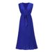 European And American Style Elegant Beach Long Fashion Slim Sexy Ruffle Sleeve Chiffon Pleated Solid Color Dress_ecoleips.com