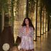 Vintage Print Floral Midi Dress Women V Neck Drawstring Tie Waist 3D Applique Decoration Casual Party Daily Elegant Dress_ecoleips.com
