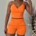 Women's Clothing Autumn And Winter Party New Casual Solid Color Twisted Suspender Top + Shorts Set_ecoleips.com
