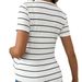 Women's Clothing Summer New Pregnant Women Striped Round Neck Casual Slim Fit Top With Rounded Hem And Loose Short Sleeves_ecoleips.com