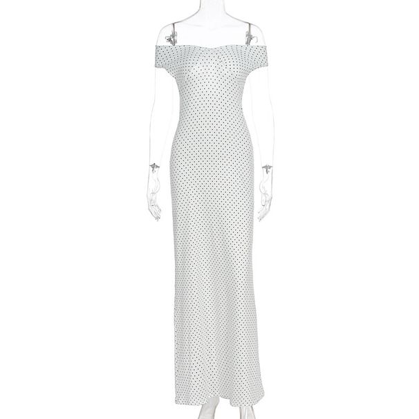 Summer Long Dress Sexy Backless Polka Dot High Waist Slimming Bodycon Dress For Women Summer Casual Vacation Party Wear_ecoleips.com