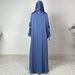 Modest Abaya Dress Robe And Headscarf Set With Drawstring Pleats And Lantern Sleeves._ecoleips.com