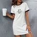 Summer Women's Color Blocked T-Shirt Dress Short Sleeved Round Neck 012 Print_ecoleips.com
