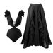 Women's Clothing Two-Piece Swimsuit Bohemian Printed Maxi Dress Sexy Vacation Swimwear Polyester Regular Fit_ecoleips.com