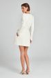 K Elegant Slimming U-neck Long-sleeved Beaded Dress For Women_ecoleips.com