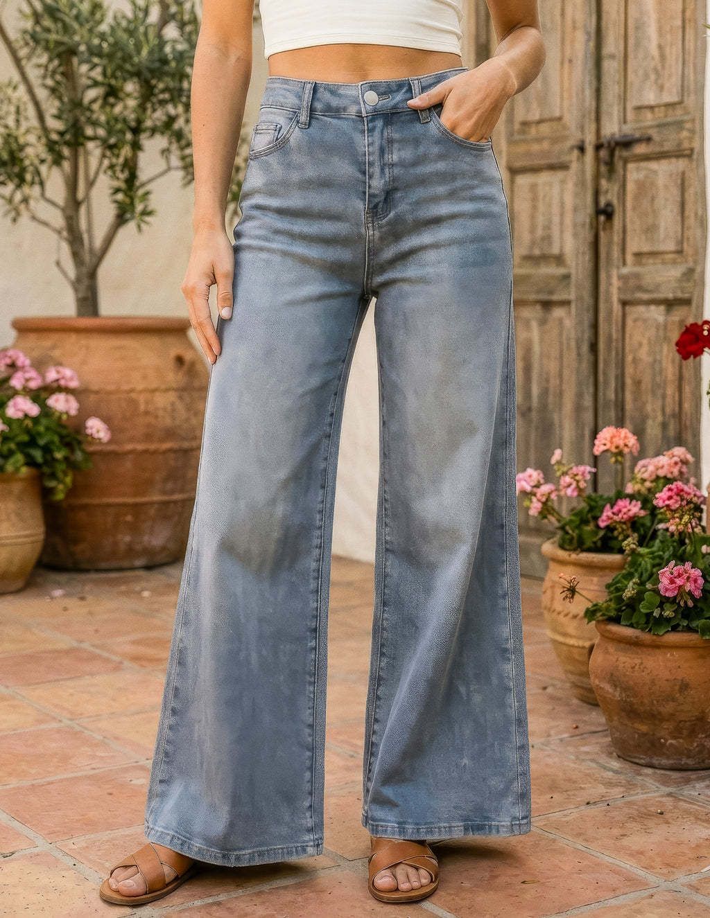 2026 Women's Jeans New Hot Sale Retro High Waist Wide Leg Long Pants Loose Straight Casual Pants_ecoleips.com