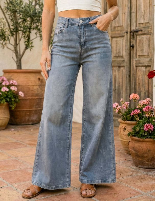 2026 Women's Jeans New Hot Sale Retro High Waist Wide Leg Long Pants Loose Straight Casual Pants_ecoleips.com