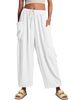 Aria Basics 2025 Cross-Border Spring Summer European And American Elastic Waist Pleated Mid-Waist Straight Loose Casual_ecoleips.com