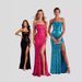 Women's Clothing Sexy One Shoulder Sequined Evening Dress Elegant Slit Banquet Party Dress_ecoleips.com