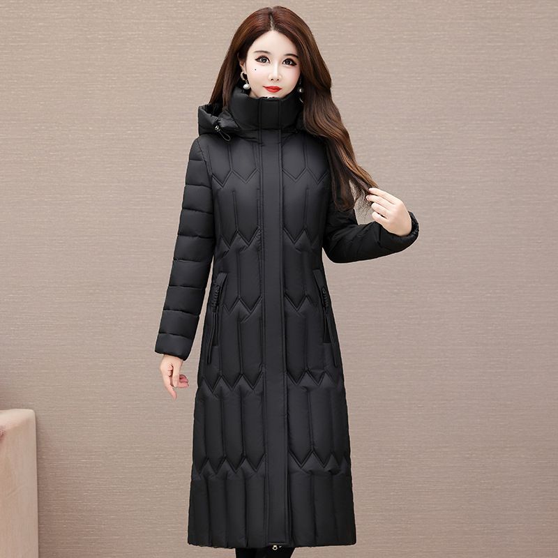 Plus Size Winter Coat For Women – Long Hooded Padded Jacket, Slim Fit (4 Colors, XL-5XL)_ecoleips.com