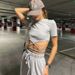 New Suit Women's Casual Sexy Waist Strap Short-sleeved Top Tether Trousers_ecoleips.com