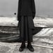 Women's High Waist Wide Leg Palazzo Pants Skirt Design Stretch-Free Polyester Black Gothic Dark Academia Casual Lounge Bottoms_ecoleips.com