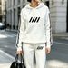 Women's Minimalist Style Hooded Sweatshirt And Trousers Set Spring Autumn Side Stripe Design 2043 Print Cross Border Fashion_ecoleips.com