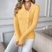 "The Rebel Pearl Sweater: Viscose V-Neck With Asymmetric Pearl Accents – Streetwise & Sculpted (S-L, Sunbeam Yellow)_ecoleips.com