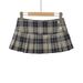 "Low Waist Plaid Pleated Mini Skirt For Women - Retro JK Schoolgirl Style, A-Line Bodycon Fit, Y2K Fashion Skirt"_ecoleips.com
