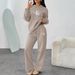 Letter OK Print Hoodie And Pant Set New Autumn Winter Wide Leg Straight Leg-1_ecoleips.com