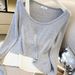 Women's Clothing Style Women's Slim Fit Knitwear Base Layer Top Trendy Sweet And Spicy Fake Two Piece Autumn_ecoleips.com