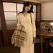 Autumn New Korean Fashion Long Sleeve Knitted Sweater Maternity Dress_ecoleips.com