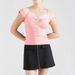 AD227 Sexy And Sweet Slimming Versatile Lace Buttoned Off-Shoulder Square Neck Sleeve T-Shirt Slim Fit Short Top_ecoleips.com