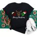 European And American Cross-border Foreign Trade Women's Clothing Christmas-themed Round-neck Printed Short-sleeve_ecoleips.com