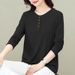 Autumn Buttoned Shirt For Women In Larger Sizes A Casual, Artistic Base Layer That Fits Loosely And Helps Slim The Fig_ecoleips.com