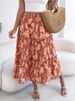 K Leisure Floral Fungus Edge Mid Length Skirt, Beach Skirt, Women's Dress_ecoleips.com