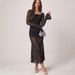 Elegant Lace Bodycon Midi Dress Long Sleeve Slim Fit Office Party Evening Gown for Women Sexy Elegant Slim Fit Midi Dress_ecoleips.com